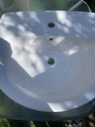 Lavabo de baño de cerámica blanco