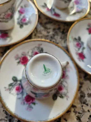 Juego de café porcelana China rosas
