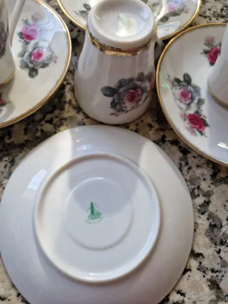 Juego de café porcelana China rosas