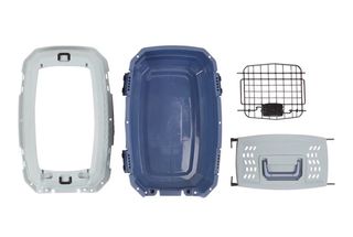 Transportín 2 puertas 48 cm azul