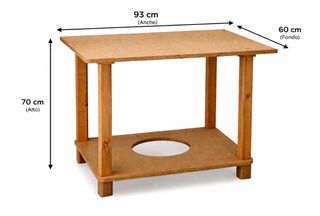 Mesa Camilla Rectangular Madera + Cristal