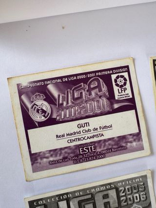 Lote 4 cromos Guti Real Madrid distintas épocas