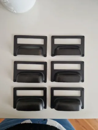 6 Pomos o tiradores  Vintage Metal Negro