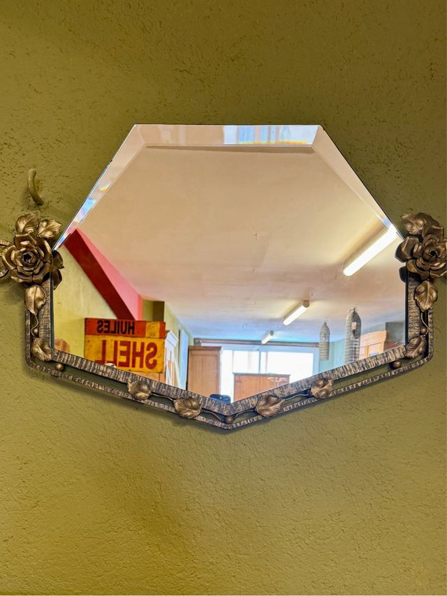 Espejo antiguo Art Decó Francés. Hierro Forjado