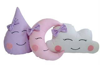 Set cuscini decorativi goccia, nuvola e luna