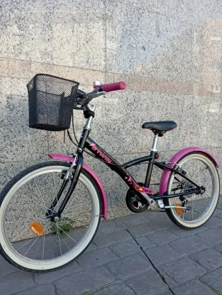 Bicicleta Btwin Niña Negra y Rosa