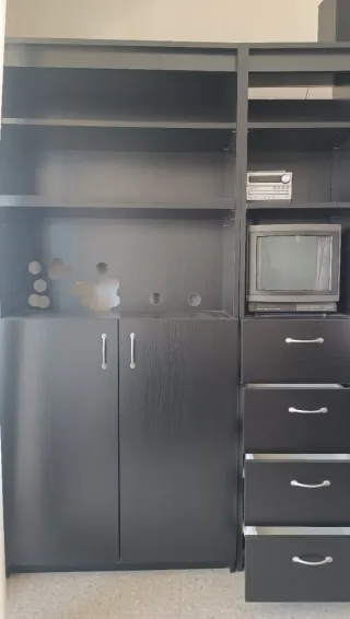 Mueble TV madera negro