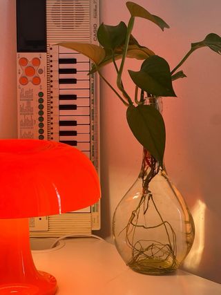 Lámpara seta vintage naranja