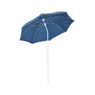 Parasol azul con base y 2 hamacas