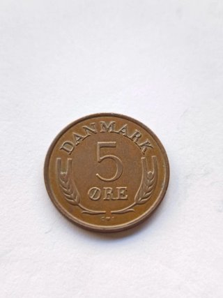 Lote 20 Kroner 2002 y 5 øre 1968 Danmark