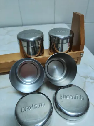 Set 4 Botes Acero Inoxidable Especiero