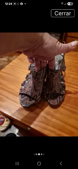 Sandalias tacón animal print marrones