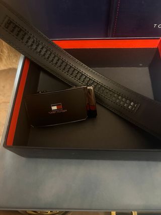 Cintura Tommy Hilfiger Nera Fibbia Automatica
