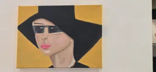 Cuadro Óleo Mujer Elegante 30x40