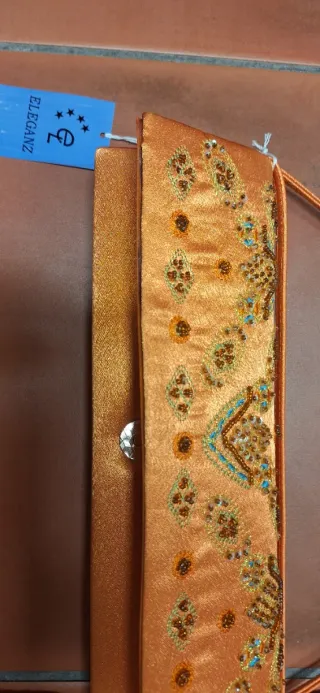 Vestido fiesta 3 piezas naranja + bolso