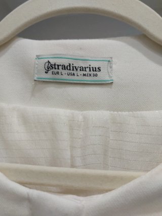 Abrigo Stradivarius Blanco Talla Única