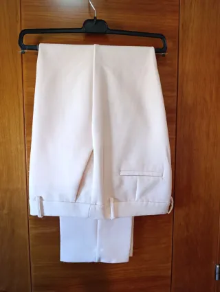 Traje de pantalón rosa palo CORTEFIEL Talla 46