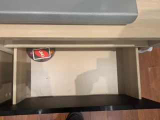 Mueble TV salón negro y madera