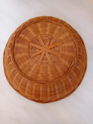 Cesta redonda grande de mimbre