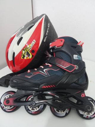 Patines en línea y casco Talla 35-38