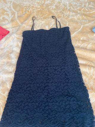 Vestido Zara Negro Encaje Tirantes