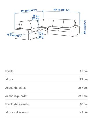 Sofá esquinero + puff con almacenaje IKEA KIVIK