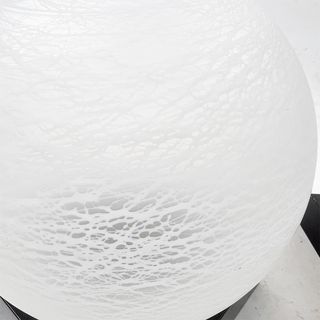 Pareja Lámparas Globo Cristal Ácido Madera Negra