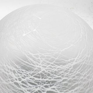 Pareja Lámparas Globo Cristal Ácido Madera Negra