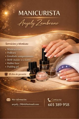 Servicio de uñas a domicilio.