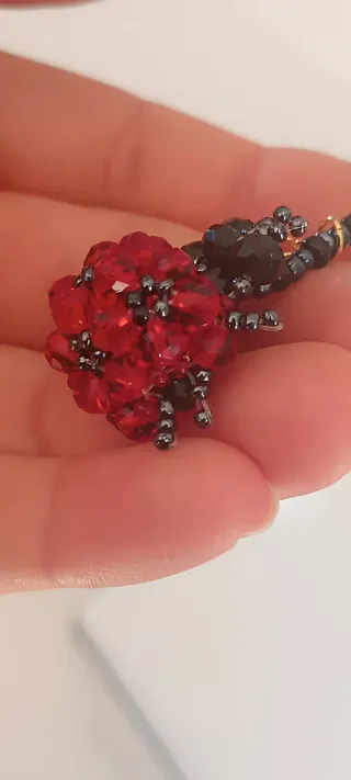 Portachiavi borsa coccinella rossa e nera
