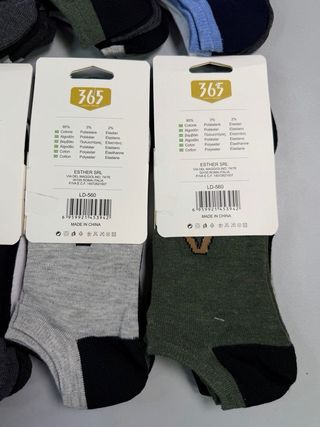 24 Pares Calcetines Algodón Hombre Tobilleros