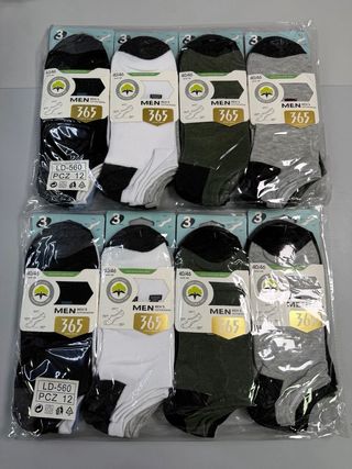 24 Pares Calcetines Algodón Hombre Tobilleros