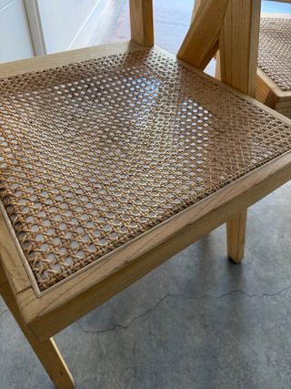 Sillas comedor madera y rejilla