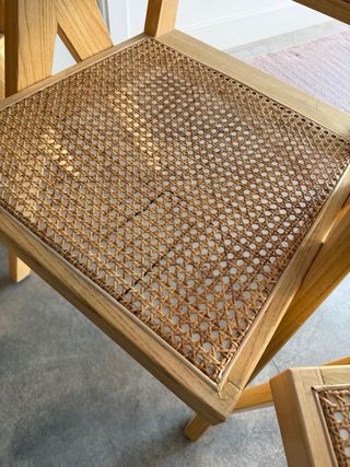 Sillas comedor madera y rejilla