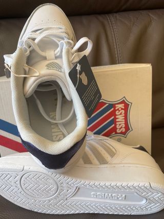 Zapatillas K-Swiss Talla 40 Cuero Blanco/Morado