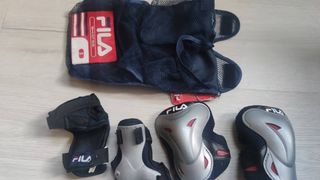 Patines de cuero blanco con cordones rojos T34–35