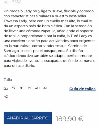 Botas Bestard Turó Lady Talla 38