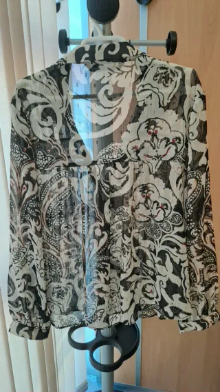 Camisa Zara Estampada Manga Larga