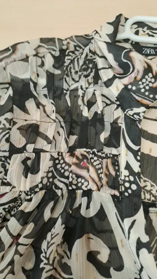 Camisa Zara Estampada Manga Larga