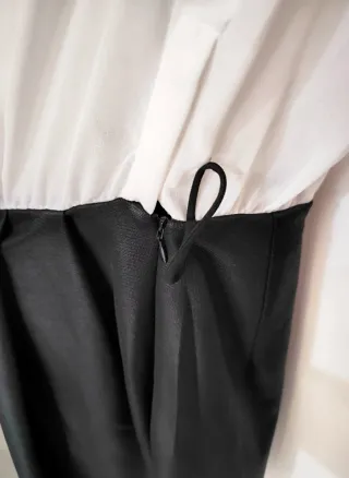 Vestido Mango Negro y Blanco Talla S