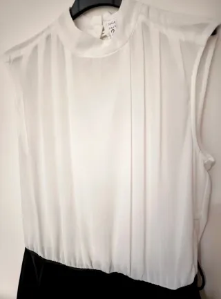 Vestido Mango Negro y Blanco Talla S