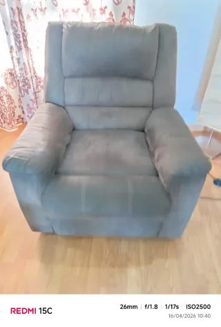 Sillón individual relax tela gris