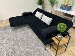 Sofá Cama Chaise Longue Negro