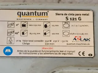 Sierra de cinta para metal QUANTUM S121G