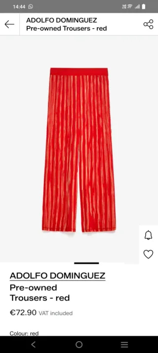Conjunto Adolfo Dominguez Pantalón Rojo