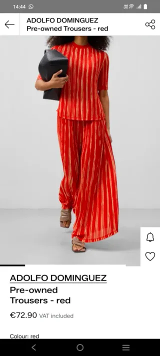 Conjunto Adolfo Dominguez Pantalón Rojo