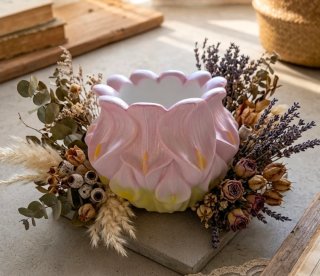 Vaso floreale in resina/ceramica
