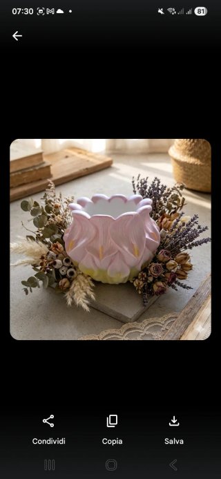 Vaso floreale in resina/ceramica