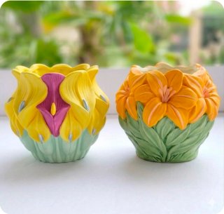 Vaso floreale in resina/ceramica