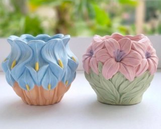 Vaso floreale in resina/ceramica